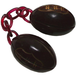 2-1 Two-piece Clasp - Celluloid - Realistic Shape - Football (1-1/4 x 1")