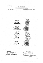 Button Cover Patent: 1893 - Detachable Button Cover