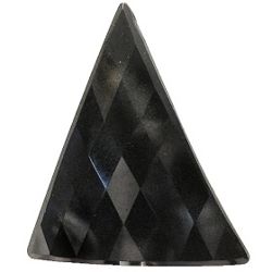 5-1 Back Types - Three shanks - Faceted Black Glass - Linear Shape (1-3/4")