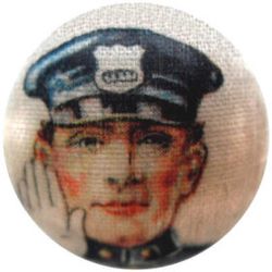 5-3 Woven Cover - Printed
Garter button  "Stop, go no further!" (7/8")