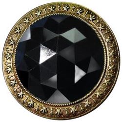 8-1 Black Glass - (BG) - Faceted  (1-5/8")