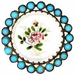 8-4 Design Under Glass (DUG) - Reverse Painted Imitation Turquoise Border (1-1/8")