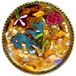 8-4 Design Under Glass (DUG) - Reverse Painted Pearl Tesserae (1-3/8")