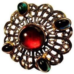 8-5 Imitation Gemstone - Faux Filigree Mounting (1-3/8")