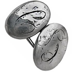 6-1.1 Non-separable - Linked-buttons - 
Silver - Monogram (7/8")