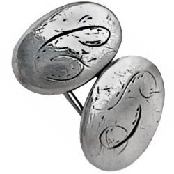 6-1.1 Non-separable - Linked-buttons - 
Silver - Monogram (7/8")