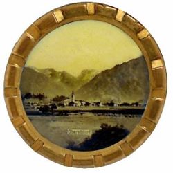 6-1.1 Non-separable - Hinged prongs - Lithograph in brass - verbal "Oberstdorf" (7/8")