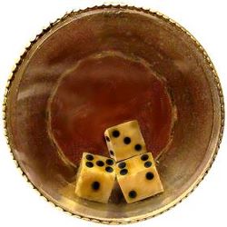 6-1.2 Rigid Post - DUG in Brass - Moveable Bone Dice (7/8")