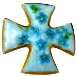 6-1.2 Rigid Post - Painted Porcelain - Linear Cross Shape (1-1/4")