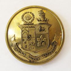 25-5.1.1 Coats of arms only (must have family shield) - achievement shield, hand of Ulster, double crest (shell & laurel on a torse, flaming castle turret in a naval coronet), family motto on banner - gilded brass - 1 &1/8" 25-5.1.1 Coats of arms only (must have family shield) - achievement shield, hand of Ulster, double crest (shell & laurel on a torse, flaming castle turret in a naval coronet), family motto on banner - gilded brass - 1 &1/8"