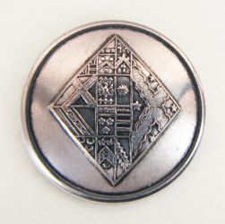 25-5.1.3 Lozenges - Quartering Brought In (quartered + one quarter quartered lozenge) - Widow Heiress dies so children inherit her arms - silver-plated copper - 1" 25-5.1.3 Lozenges - Quartering Brought In (quartered + one quarter quartered lozenge) - Widow Heiress dies so children inherit her arms - silver-plated copper - 1"