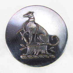 25-5.2.2.1 Animals (corresponds to Sec. 17 - Mammals/Domestic Dog) - Greyhound/Whippet tethered to a tree stump surmounting a torse - silver-plated copper - 1"