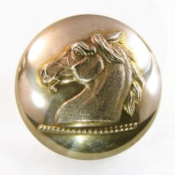 25-5.2.2.1 Animals (corresponds to Sec. 17 - Mammals/Horse Family) - Horse head surmounting an unusual torse with 20 twists - 2-piece gilded brass - 1 & 1/8" 25-5.2.2.1 Animals (corresponds to Sec. 17 - Mammals/Horse Family) - Horse head surmounting an unusual torse with 20 twists - 2-piece gilded brass - 1 & 1/8"