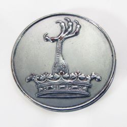 25-5.2.2.2 Objects (corresponds to Sec. 18 - Claws) - Leg with claw surmounting a Duke's coronet (2 objects) - silver-plated copper - 1" 25-5.2.2.2 Objects (corresponds to Sec. 18 - Claws) - Leg with claw surmounting a Duke's coronet (2 objects) - silver-plated copper - 1"