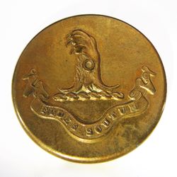 25-5.2.2.2 Objects (corresponds to Sec. 18 - Paws) - Lion's Paw surmounting a torse with family motto on a banner (2-objects) and a cadency mark (annulet ring signifying the 5th son) - 2-piece gilded brass - 1 & 1/4" 25-5.2.2.2 Objects (corresponds to Sec. 18 - Paws) - Lion's Paw surmounting a torse with family motto on a banner (2-objects) and a cadency mark (annulet ring signifying the 5th son) - 2-piece gilded brass - 1 & 1/4"