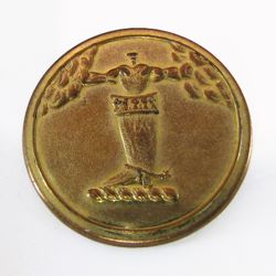 25-5.2.2.2 Objects (corresponds to Sec. 18 - Footwear) - Boot & spur (2 objects) surmounting a torse (the arms of God holding a heart are not objects but focus is on objects so ok to have them also on button)- gilded brass - 1" 25-5.2.2.2 Objects (corresponds to Sec. 18 - Footwear) - Boot & spur (2 objects) surmounting a torse (the arms of God holding a heart are not objects but focus is on objects so ok to have them also on button)- gilded brass - 1"
