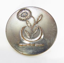 25-5.2.2.3 Plants (corresponds to Sec. 19 - Flowers) - Sunflower & crescent surmounting a torse - silver-plated copper - 1" 25-5.2.2.3 Plants (corresponds to Sec. 19 - Flowers) - Sunflower & crescent surmounting a torse - silver-plated copper - 1"