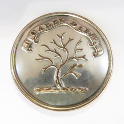 25-5.2.2.3 Plants (corresponds to Sec. 19 - Trees) - Leafless tree in winter surmounting a torse with family motto on a banner - silver-plated copper - 1" 25-5.2.2.3 Plants (corresponds to Sec. 19 - Trees) - Leafless tree in winter surmounting a torse with family motto on a banner - silver-plated copper - 1"