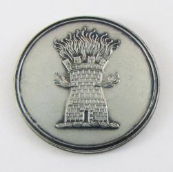 25-5.2.2.4 Other pictorials (corresponds to Sec. 20 - Architectural structures) - Turret in flames surmounting a torse - silver-plated copper - 1" 25-5.2.2.4 Other pictorials (corresponds to Sec. 20 - Architectural structures) - Turret in flames surmounting a torse - silver-plated copper - 1"