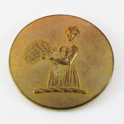 25-5.2.2.4 Other pictorials (corresponds to Sec. 20 - Women) - Woman holding reaping wheat surmounting a torse - gilded brass - 1"