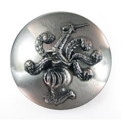 25-5.2.3.2 Helms of rank - Peer (Duke, Marquess, Earl, Viscount or Count - facing dexter in 3/4 profile with bars) - helm with plumage (below the crest) - 2-piece silver-plated copper - 1 " 25-5.2.3.2 Helms of rank - Peer (Duke, Marquess, Earl, Viscount or Count - facing dexter in 3/4 profile with bars) - helm with plumage (below the crest) - 2-piece silver-plated copper - 1 "