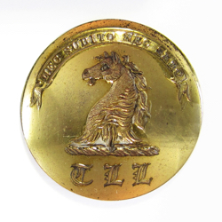 25-5.2.3.3 Initials, monograms with a crest - Three Initials (below the crest) - gilded brass - 1 & 1/16"