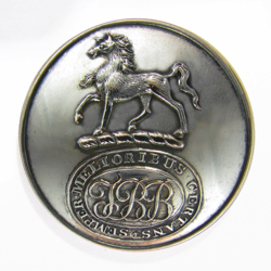 25-5.2.3.3 Initials, monograms with a crest - Three Letter Monogram inside a border with the family motto (below the crest) - silver-plated copper - 1 "