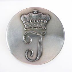 25-5.3.2 Initials, monograms (by themselves, no crest present) - One Initial with a Viscount Coronet - silver-plated copper - 1" 25-5.3.2 Initials, monograms (by themselves, no crest present) - One Initial with a Viscount Coronet - silver-plated copper - 1"