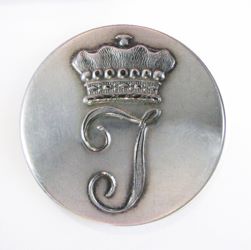 25-5.3.2 Initials, monograms (by themselves, no crest present) - One Initial with a Viscount Coronet - silver-plated copper - 1"