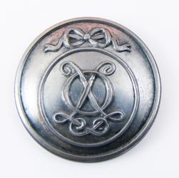 25-5.3.2 Initials, monograms (by themselves, no crest present) - Monogram of two initials with a lovers knot - silver-plated copper - 1" 25-5.3.2 Initials, monograms (by themselves, no crest present) - Monogram of two initials with a lovers knot - silver-plated copper - 1"