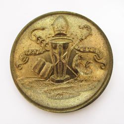 25-5.3.3 Unlisted, badges, bishop’s mitre, without design, etc. (by themselves, no crest or achievement shield present) - Ecclesiastic/Bishop's mitre with other religious elements - gilded brass - 1 & 1/16" 25-5.3.3 Unlisted, badges, bishop’s mitre, without design, etc. (by themselves, no crest or achievement shield present) - Ecclesiastic/Bishop's mitre with other religious elements - gilded brass - 1 & 1/16"