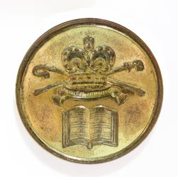 25-5.3.3 Unlisted, badges, bishop’s mitre, without design, etc. (by themselves, no crest or achievement shield present) - Ecclesiastic/Royal crown atop a pallium with a crossed crosier & blessing cross above a Bible - gilded brass - 15/16" 25-5.3.3 Unlisted, badges, bishop’s mitre, without design, etc. (by themselves, no crest or achievement shield present) - Ecclesiastic/Royal crown atop a pallium with a crossed crosier & blessing cross above a Bible - gilded brass - 15/16"