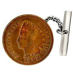 9-3 Unlisted - Tie Tack - Copper Indian Head Penny c.1903 (  3/4")