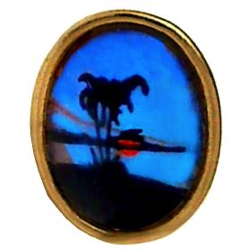 9-3 Unlisted - Tie Tack - Design Under Glass on Butterfly Wing (3/4")